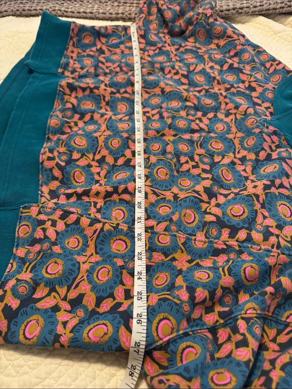 NATURAL LIFE Teal Floral Pattern Crewneck Sweatshirt - Picture 10 of 13